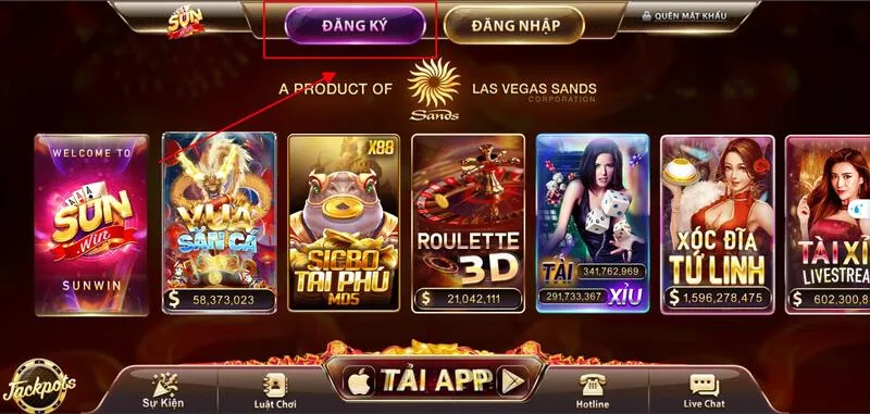 Chọn nút đăng ký màu tím trên góc màn hình